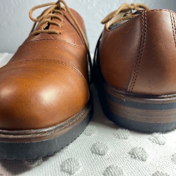 Bass Mens Brown  Leather Lace Up Oxford Dress Shoes - Picture 7 of 15